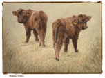 Highland Twins in pastel